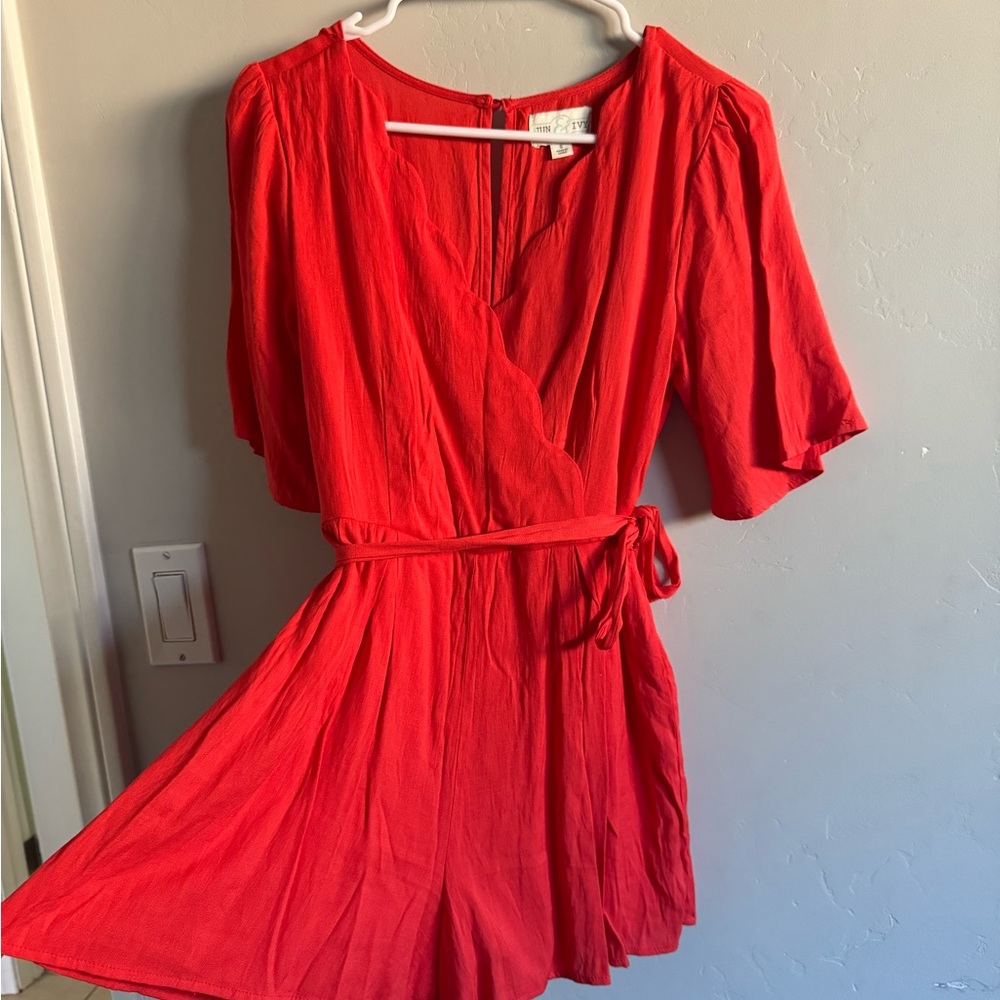 LIKE NEW Elegant Red/Orange Romper